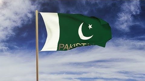 4K Pakistan flag with title waving in the wind. Looping sun rises style. Animation loop Stock video