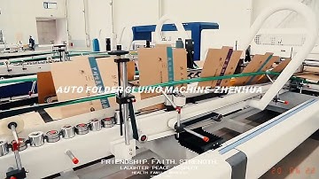 ZH-QZD Automatic Folding Gluing Carton Box Gluing Machine Folder Gluer Machine For Cardboard Boxes
