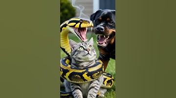 Big snake is attack on cute cat brave dog save his life #shorts #youtubeshorts #shortsvideo  #viral