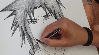 How to #draw #sasuke from #naruto كيفية #رسم ساسكي، من أنمي ناروتو (للمبتدئين)