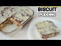 BISCUIT PUDDING IN 10 MINUTES / NO BAKE PUDDING by (YES I CAN COOK)