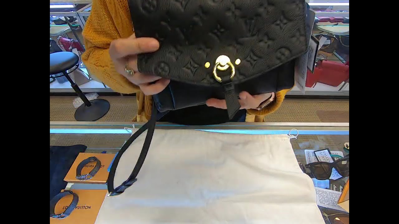 LOUIS VUITTON Blanche BB Monogram Empreinte Crossbody Bag Black-REVIEW |PRE-OWNED