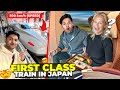 Indian  gamer traveling in japans fastest bullet train first class 