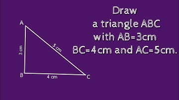 How to construct a triangle ABC with AB=3cm,BC=4cm and AC=5cm.shsirclasses.