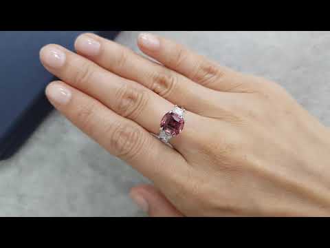 Cushion-cut pink tourmaline 3.16 ct, Nigeria Video  № 2