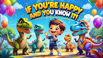 If You’re Happy and You Know It 🦖 Dinosaur Park Song | Fun Nursery Rhymes & Kids Songs