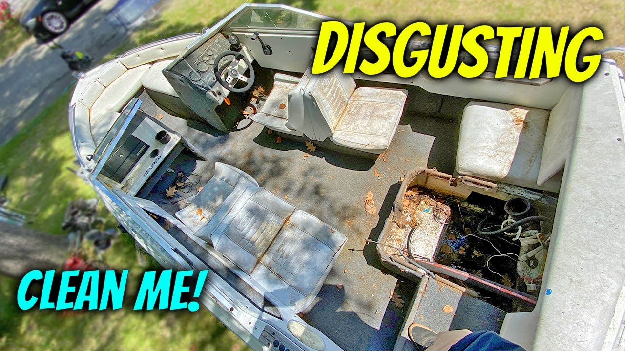 Cleaning Old Dirty Boat Boat Restoration Part 5 YouTube