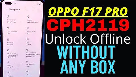 Oppo F17 Pro Unlock Oppo CPH2119 Pattern Unlock UnlockTool