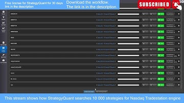 StrategyQuant searches for strategies on the Nasdaq in TradeStation engine (COMPLETE WORKFLOW)