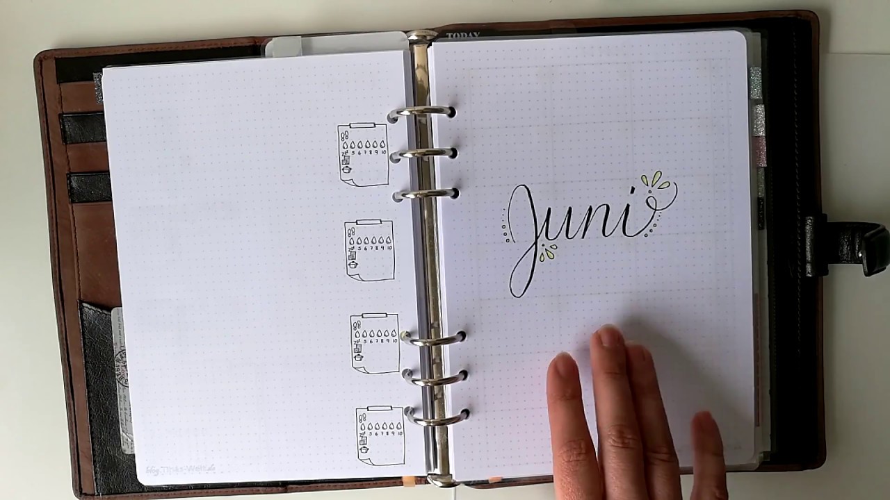 Bullet Journal / Filofax A5 printable - Juni 2017 - YouTube