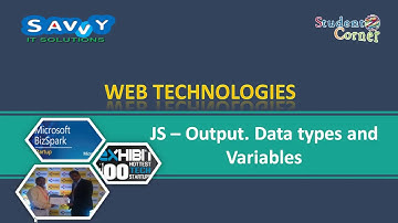 [2020] - Web Technologies - Java Script - output statements, Data Types and Variables
