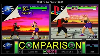 Virtua Fighter (Sega Saturn vs PlayStation 2) Side by Side Comparison - Dual Longplay | VCDECIDE