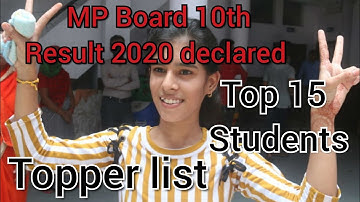 MP Board 10th Result 2020 | MP 10th Toppers list