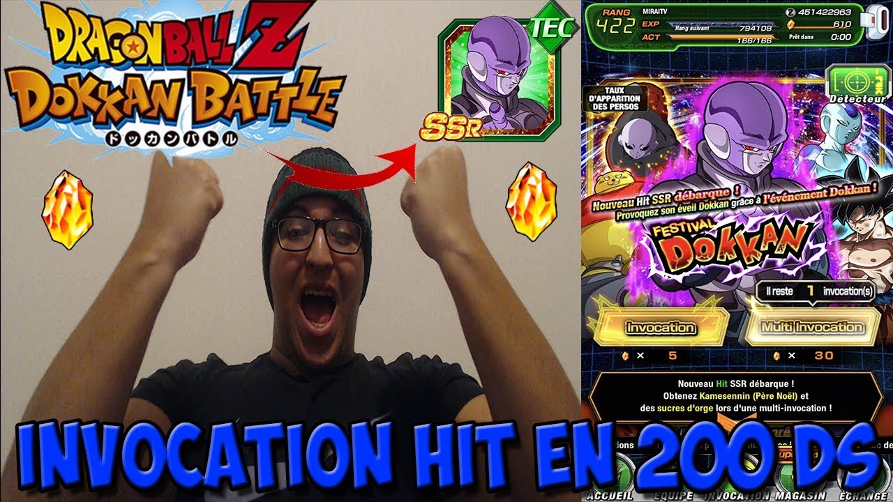 DBZ DOKKAN BATTLE INVOCATION HIT DOKKAN FEST NOEL GBL :200 DS MA CHANCE EST ENORME