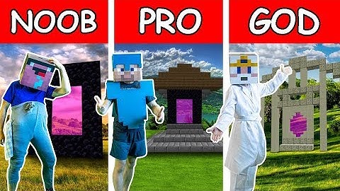 Minecraft NOOB vs PRO vs GOD : NETHER PORTAL CHALLENGE Real Life IRL Animation