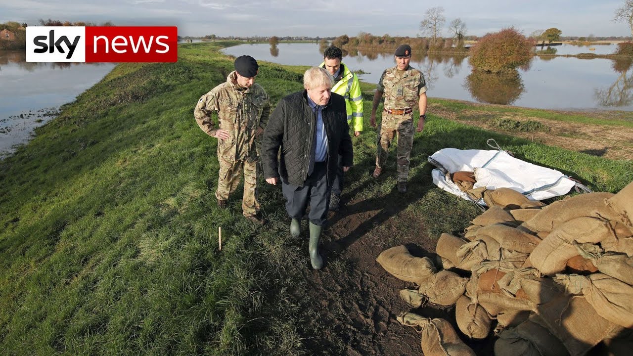 Boris Johnson heckled on visit to flood-hit Yorkshire