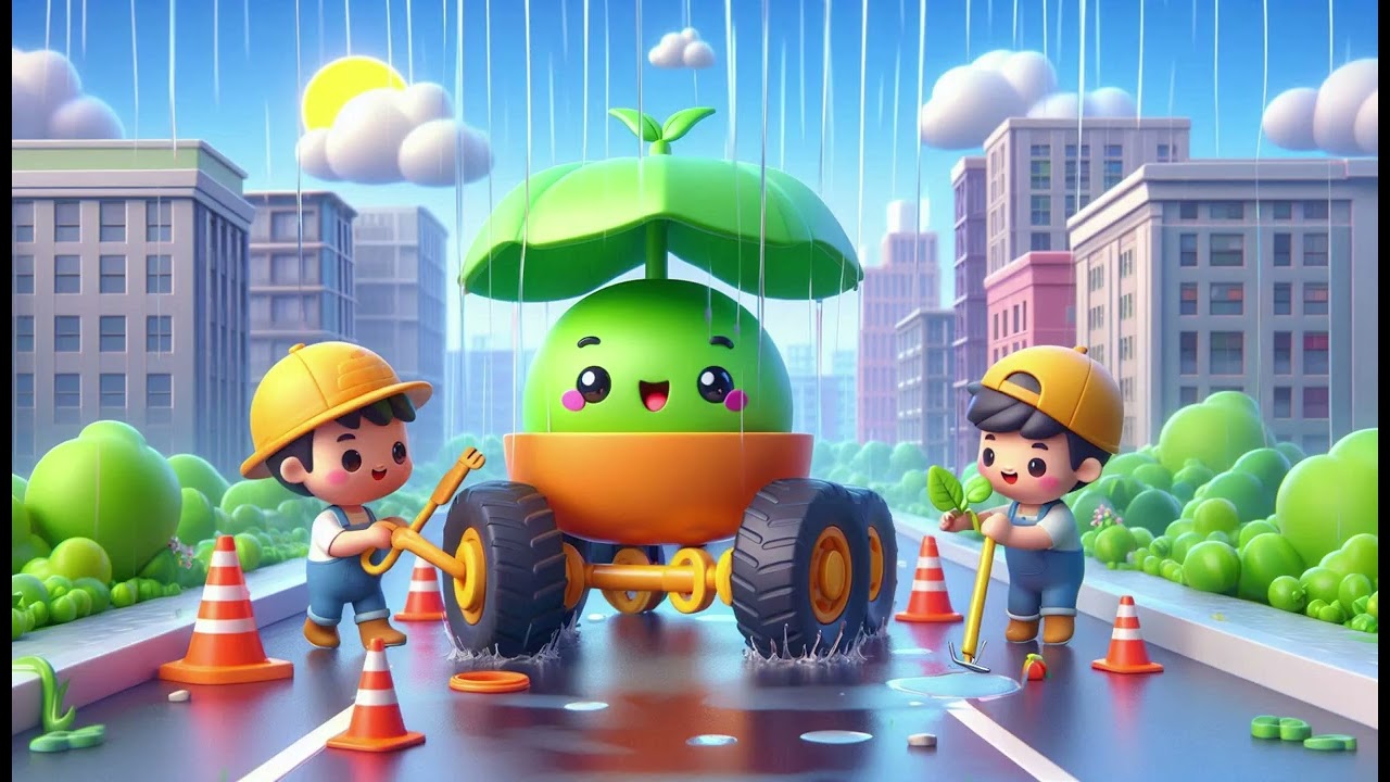 Teamwork Wheels on a Rainy Day | Fun Nursery Rhymes & Kids Songs ☔🚗🤝🎶