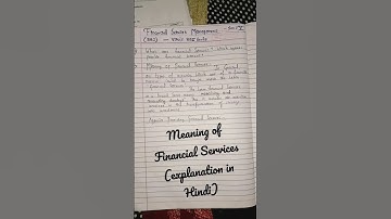 Meaning of Financial Services.(explanation in Hindi)