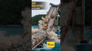 Shocking Bridge Collapse During Repair! Inter-Island Disaster Explained!#fail #construction #bridge
