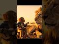 Lion vs Monkey: Epic Guitar Showdown in the Wild #trending #goldenmonkeys #goldenmonkey #shorts #ai