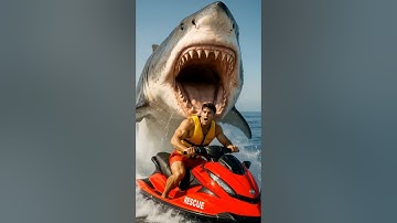 POV: Shark attacks man riding jet ski #attack #fishing #shark #pov #ai