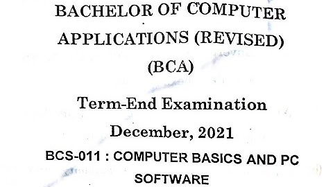 BCS-011 | Most Important Questions with Answer | Computer | BCA | IGNOU | All Blocks By ISM