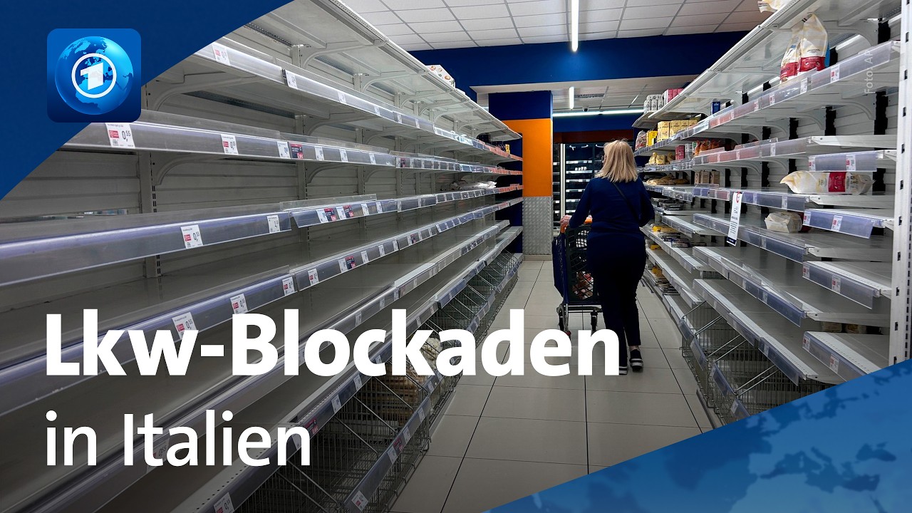 Lkw-Blockaden in Italien sorgen für leere Regale