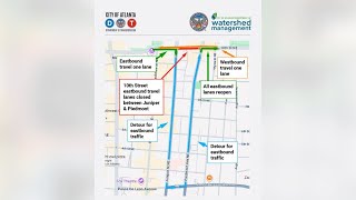 Emergency utility work to cause lane closures in Midtown Atlanta