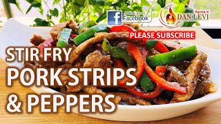 STIR FRY PORK STRIP & BELL PEPPERS ASIAN RECIPE | PORK STIR FRY WITH PEPPER RECIPE | STIR FRY RECIPE