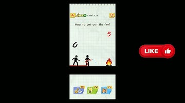 Draw 2 Save Stickman Puzzle New Update Level 203 How to put out the fire?