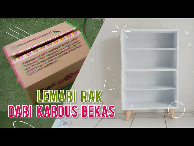 #diy Lemari Rak dari Kardus Bekas class=