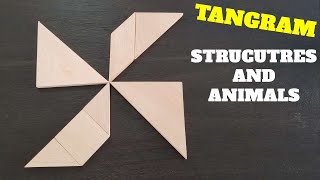 Tangram Puzzle Structures and Vehicles Resimi