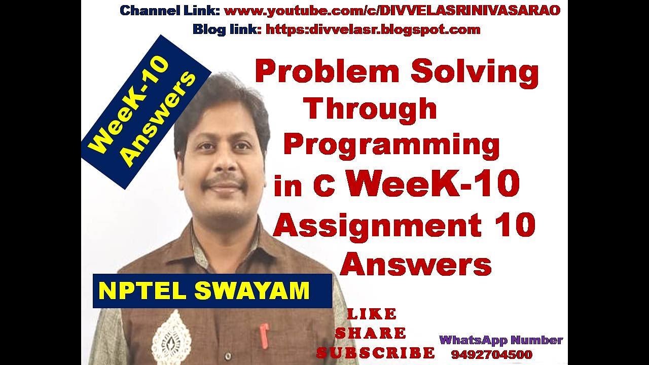 problem solving through programming in c nptel answers