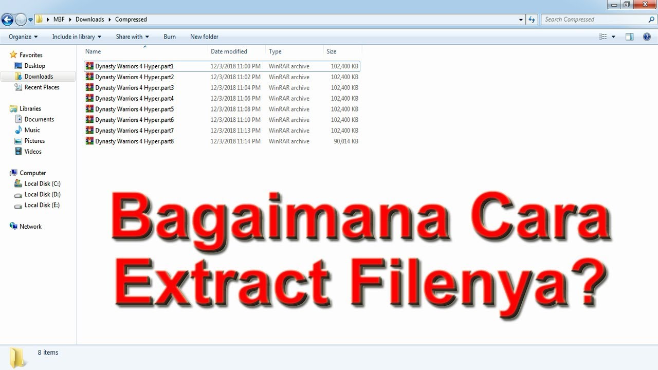 Cara Extract File Ber-Part 
