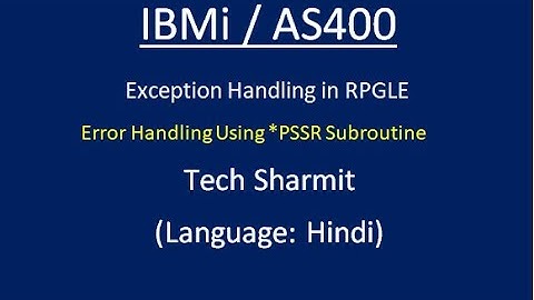 IBMi (AS400) - Error handling using *PSSR in #RPGLE #AS400 #IBMI