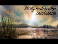 Easy watercolor abstract painting  just in 4 min  landscape painting in watercolor  easy painting