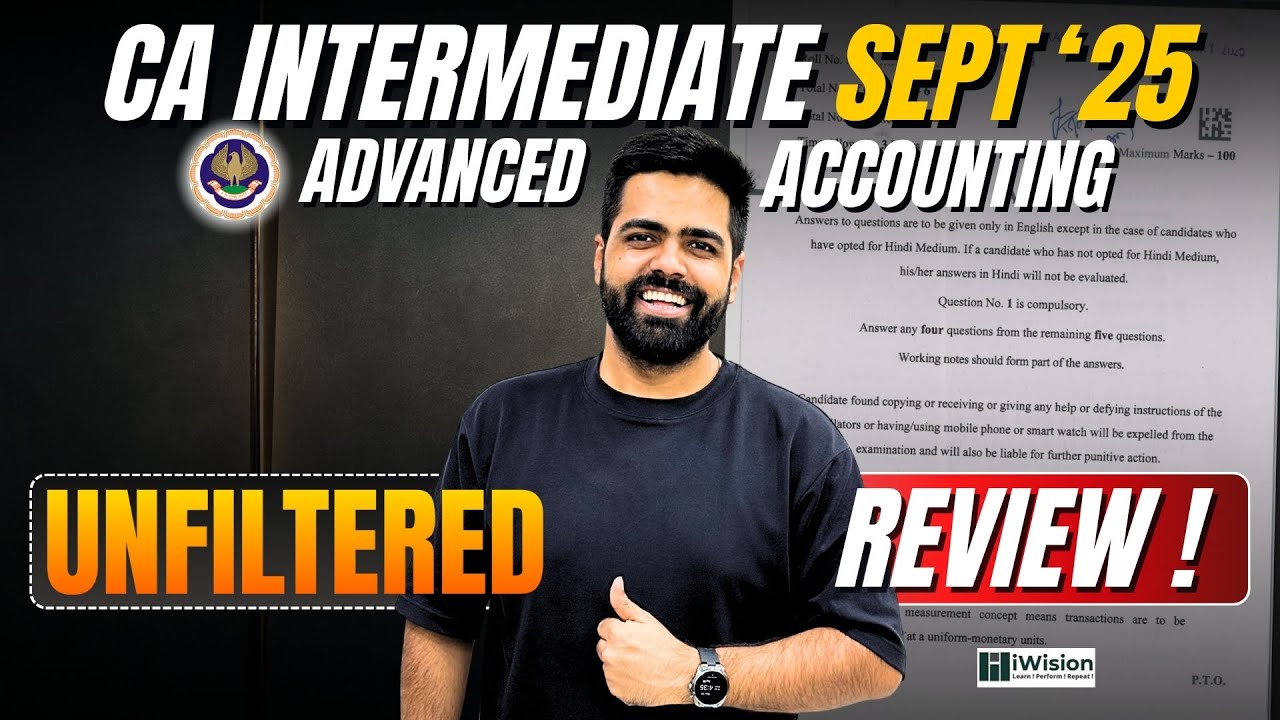 CA Inter Advanced Accounting Sept 2025 Paper review by CA Vipul Dhall ...
