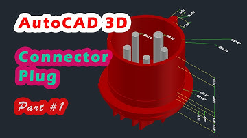 AutoCAD 3D, How to drawing 3 Phase Connector Plug, Autodesk, 3d Modeling, Sketches Part #1