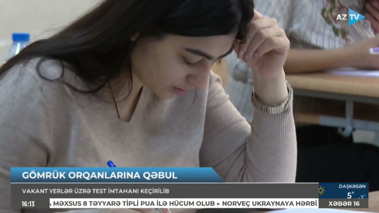 Gömrük orqanlarına xidmətə qəbul üzrə test imtahanı keçirilib