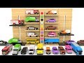 Learn colors with multilevel parking toy street vehicles  educationals  cars for kids