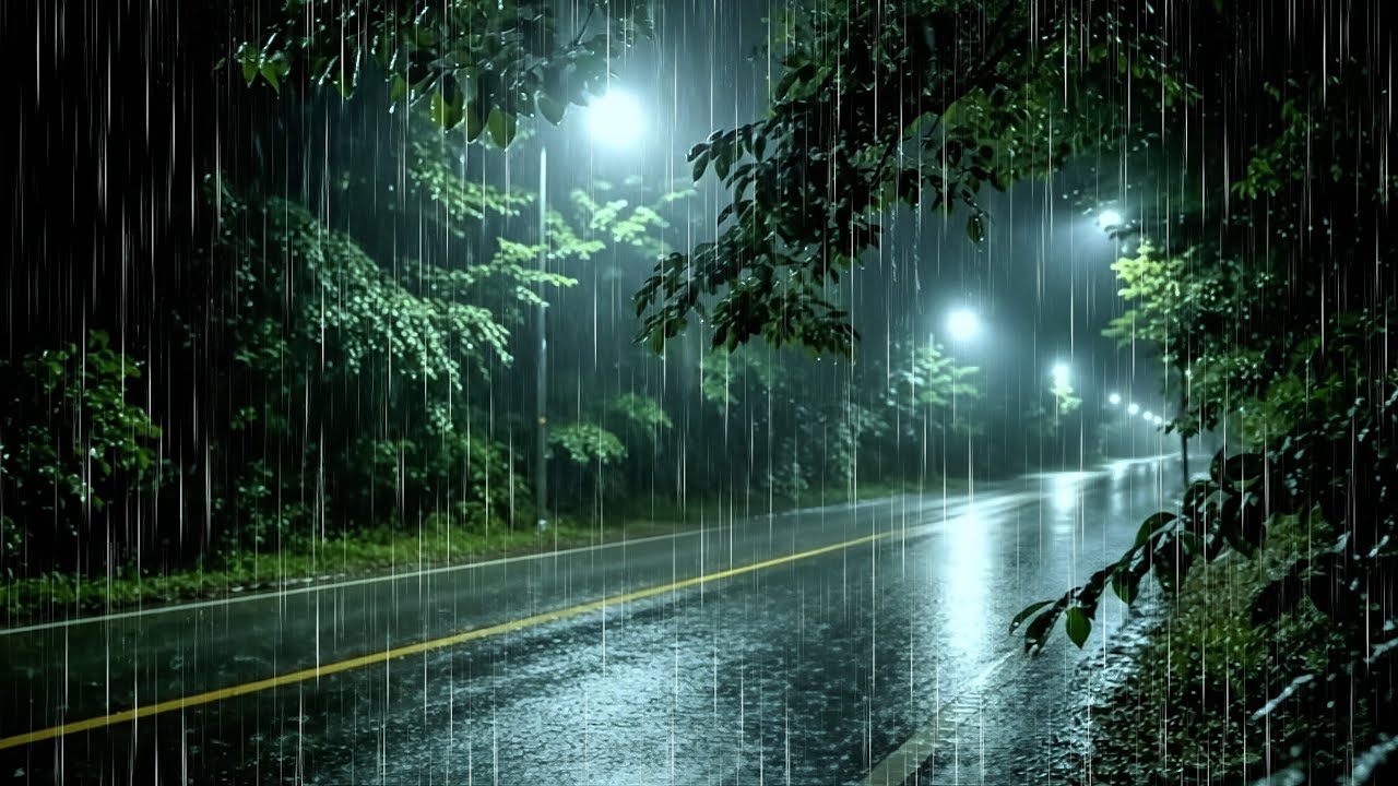 Naturally Sleep Tonight with Gentle Rain on Quiet Road | ASMR Rain to Reduce Stress