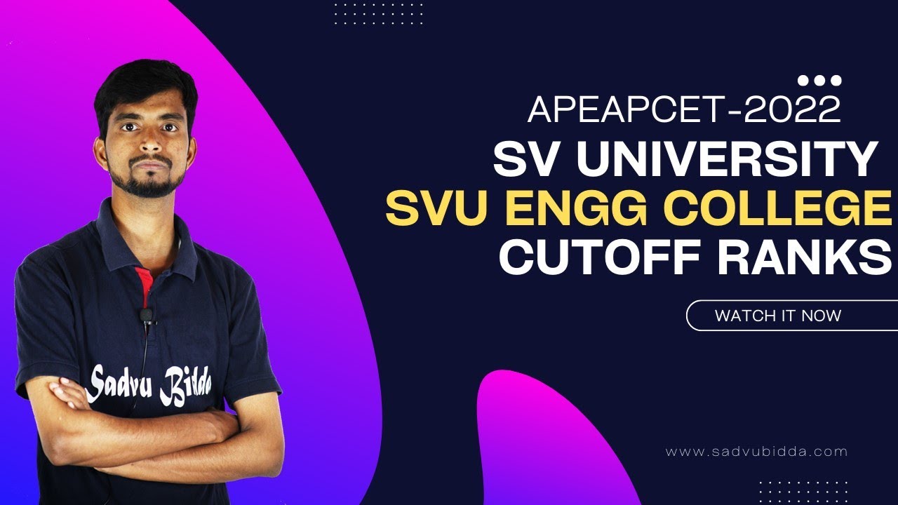 SVU Last Year Cutoff RanksSVU EAPCET last year cutoff RanksSvu EAPCET Cut off ranksSVU EAMCET