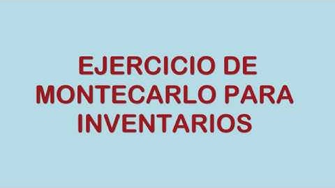 Método Montecarlo para inventario