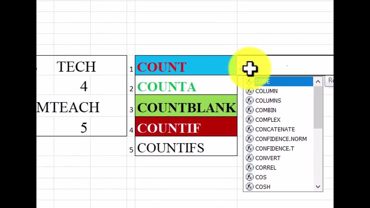 MS excel Count Functions: Count, CountA, CountBlank, CountIF CountIFS ...