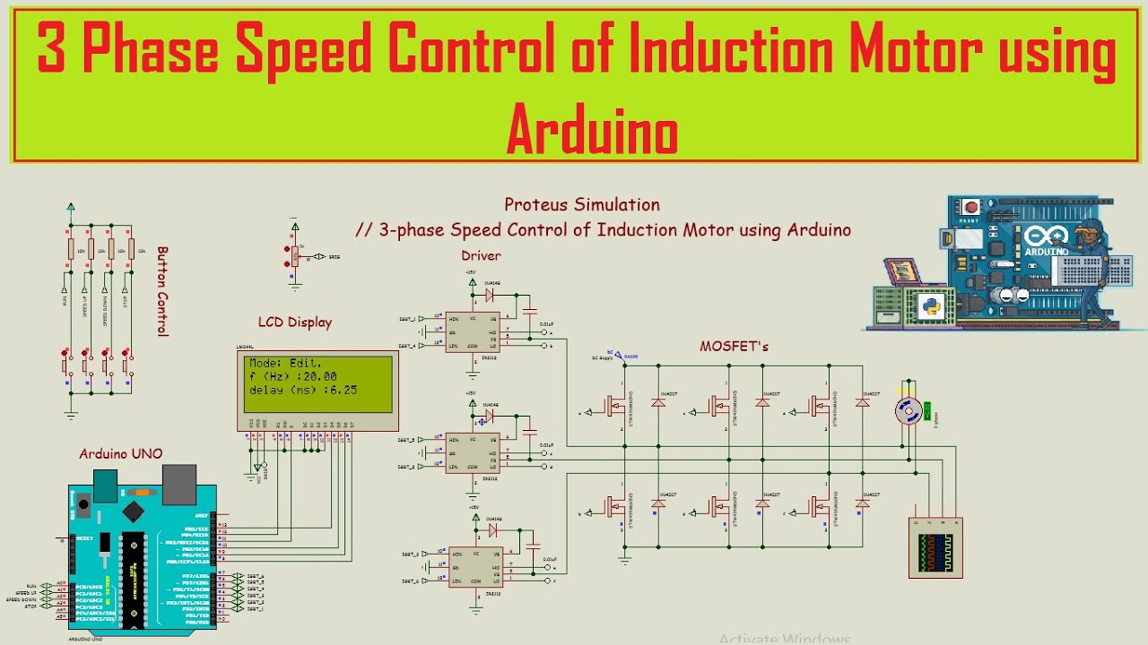 3 Phase Speed Control of Induction Motor using Arduino | Code ...