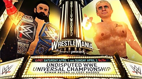 Wr3d 2K23 | WRESTLEMANIA 39 OFFICIAL MATCHCARD | ROMAN VS CODY | UNDISPUTED UNIVERSAL CHAMPIONSHIP |