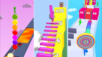 Stack Rider Vs Stair Run Vs Layer Man 3D - All Levels Gameplay Android, iOS The Best Mobile Game