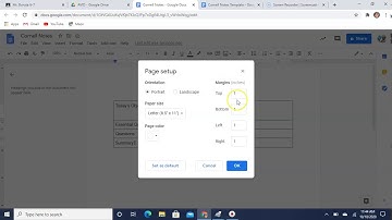 How to Setup Cornell Notes Within Google Docs