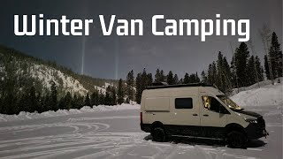 Winter van camping in the Winnebago Revel.