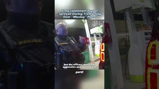An army lieutenant was pepper-sprayed during a traffic check for "missing license plates".